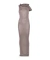 Rick Owens Women Banded T Wool Long Dress In Neutral