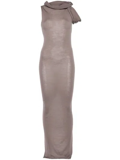 Rick Owens Banded T Maxi Dress In Grey