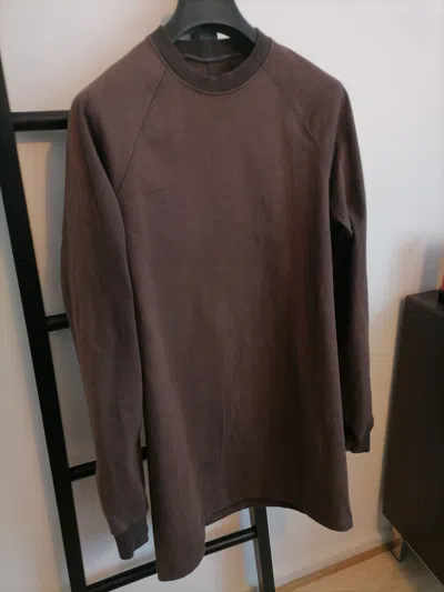 Pre-owned Rick Owens Baseball Sweat Shirt Fits Small In Dark Dust