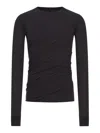 Rick Owens Long-sleeve Draped T-shirt In Black