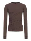 Rick Owens Long-sleeve Cotton T-shirt In Brown