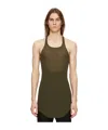 Rick Owens Basic Fine-ribbed Tank Top In Green