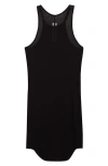 Rick Owens Cotton Racerback Sleeveless Longline Scoop Neck Top In Black