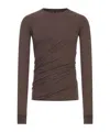 Rick Owens Long-sleeve Cotton T-shirt In Brown