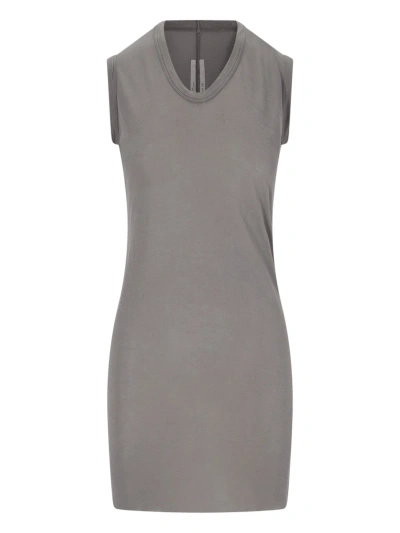 Rick Owens Basic Mini Dress In Gray