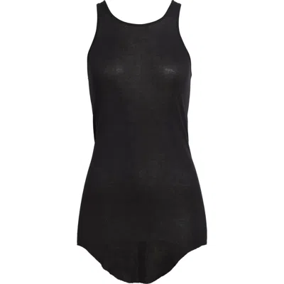 Rick Owens Basic Rib Cotton Tank In Black