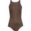 Rick Owens Basic Rib Cotton Tank In Brown
