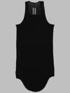 Rick Owens Basic Rib Cotton Tank Top In Black