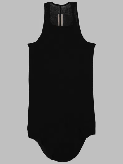 Rick Owens Basic Rib Cotton Tank Top In Black