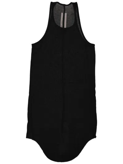 Rick Owens Basic Rib Racerback Viscose-blend Tank Top In Black
