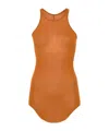 Rick Owens Basic Rib Ribbed Tank Top In Orange