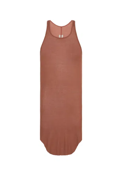 Rick Owens Basic Rib Tank In Brown