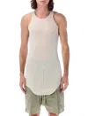 Rick Owens Fitted Longline Rib Tank Top In Dinge