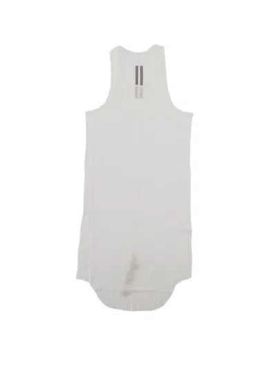 Rick Owens Basic Rib Tank Ribbed Elongated Cotton Tank Top In Red