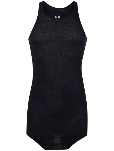 Rick Owens Basic Rib Tank Top In Black