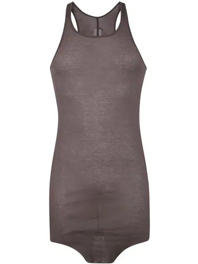 Rick Owens Basic Rib Tank Top In Grey
