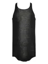 Rick Owens Basic Rib Tank Top In Black