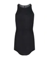 Rick Owens Black Tank Top With Curved Hem In Cotton Man In Black