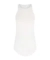 Rick Owens Top With Curved Hem And Ribbed Sleeves In White