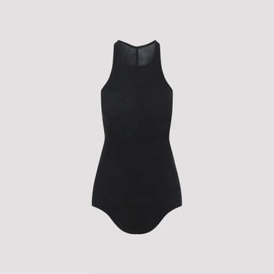Rick Owens Basic Rib Tank Top 38 In Black
