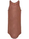 Rick Owens Basic Rib Tank Top In Brown