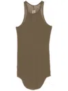 Rick Owens Basic Rib Tank Top In Brown