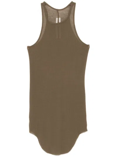 Rick Owens Basic Rib Tank Top In Grey