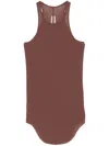 Rick Owens Basic Rib Tank Top In Brown