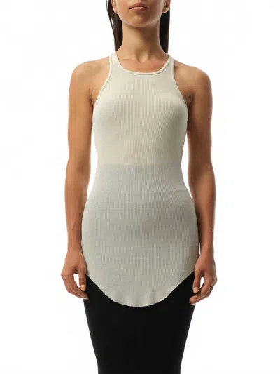 Rick Owens Basic Rib Tank Top In Dinge In Brown