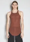 Rick Owens Basic Rib Tank Top In Red