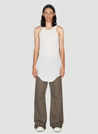 Rick Owens Basic Rib Tank Top In White