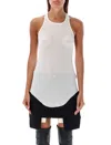 Rick Owens Fine-ribbed Tank Top In White