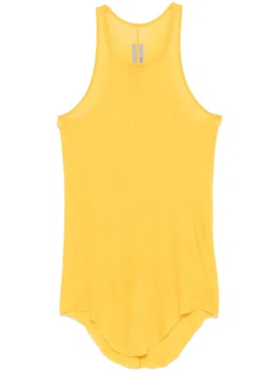 Rick Owens Basic Rib Tank Top In Yellow