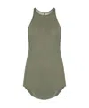 Rick Owens Basic Ribbed-knit Tank Top In Green