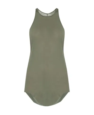 Rick Owens Basic Ribbed-knit Tank Top In Green