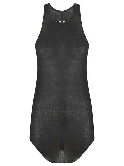 Rick Owens Basic Ribbed Tank Top In Black