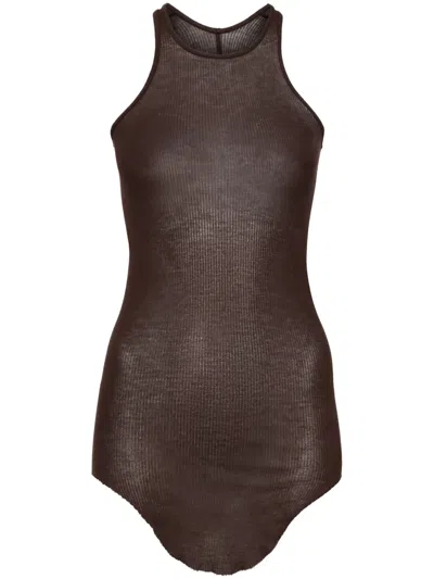 Rick Owens Basic Ribbed Tank Top In Neutrals