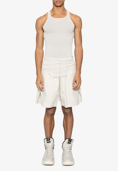 Rick Owens Basic Ribbed Tank Top In White