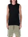 Rick Owens Relaxed-fit Black Tank Top With Unique Draping In Black