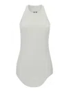 RICK OWENS BASIC WHITE CREW NECK TOP IN TECHNICAL FABRIC WOMAN