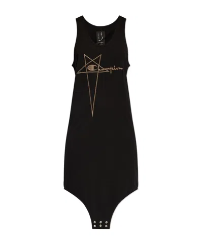 Rick Owens Basketball Sleeveless Dress In Black