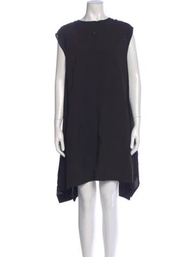 Pre-owned Rick Owens Bateau Neckline Knee-length Dress In Gray
