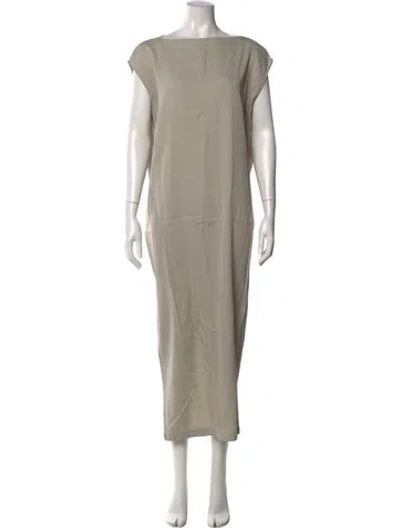Pre-owned Rick Owens Bateau Neckline Long Dress In Gray