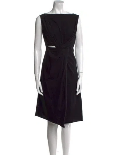 Pre-owned Rick Owens Bateau Neckline Mini Dress In Blue