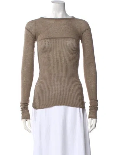 Pre-owned Rick Owens Bateau Neckline Sweater In Neutral