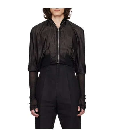 Rick Owens Batwing Cropped Jacket In Black