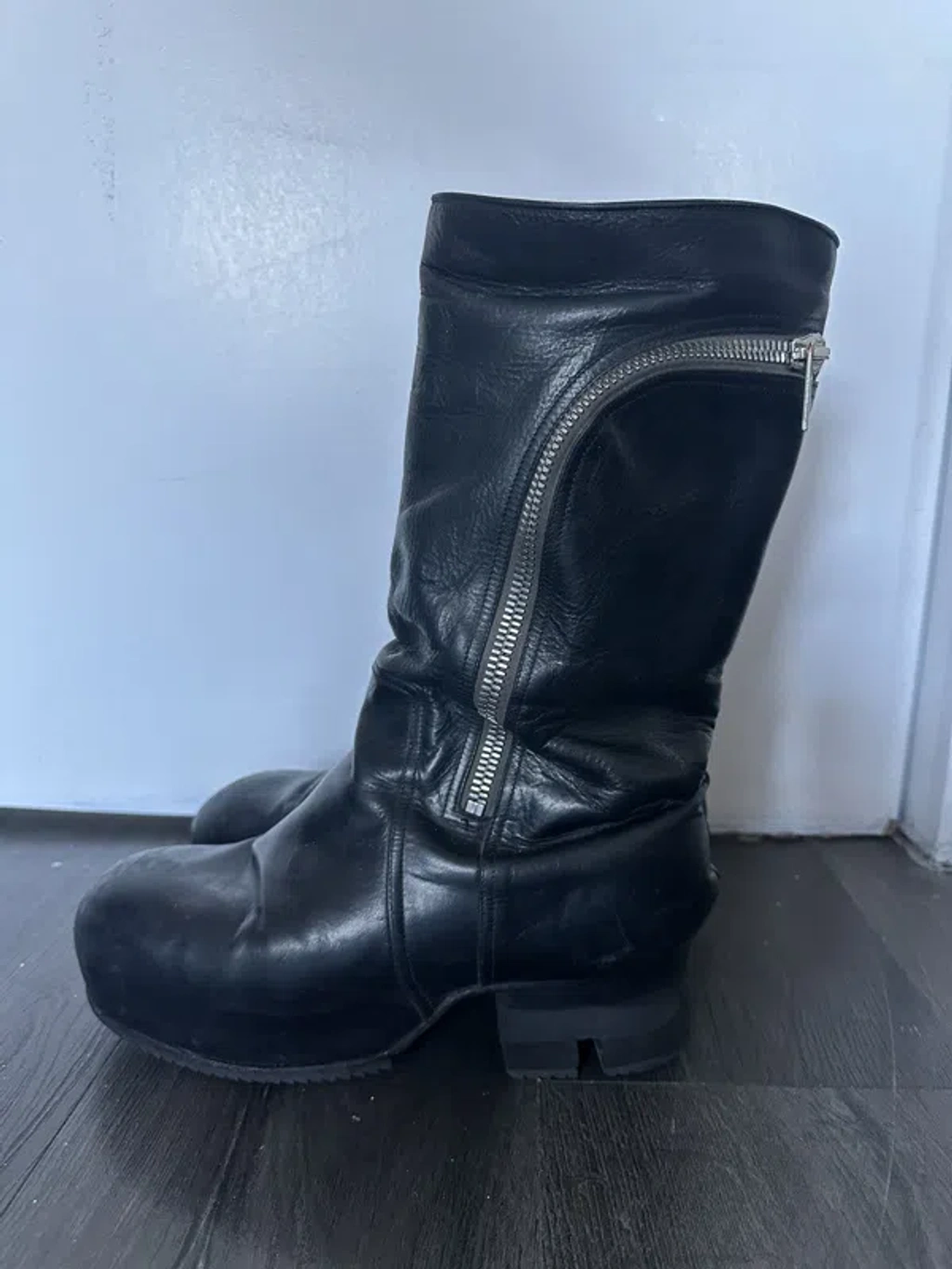 Pre-owned Rick Owens Bauhaus Ballast Biker Boots In Black | ModeSens