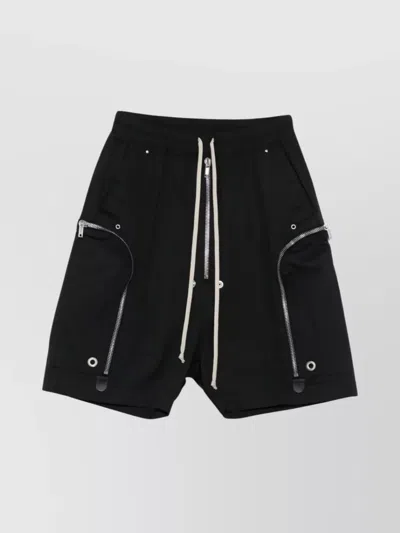 Rick Owens Bauhaus Bela Shorts Eyelet Accents In Black