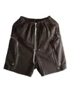 Rick Owens Bauhaus Bela Zip-pocket Drawstring Shorts In Brown