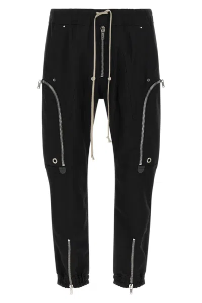 Rick Owens Bauhaus-inspired Cargo Pants With Elastic Waistband In Black